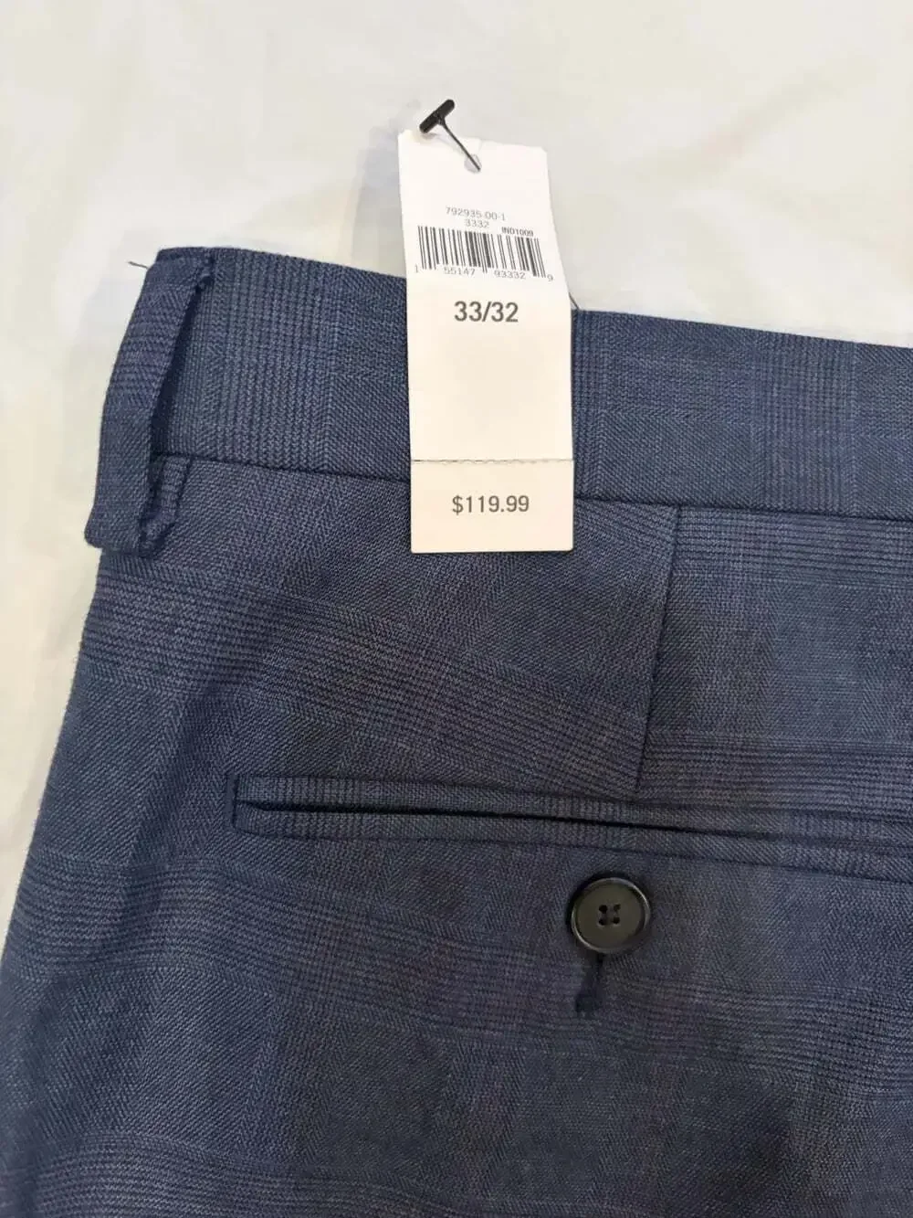 Banana Republic Pants Men's 33x32 Navy Slim Fit Plaid Pattern